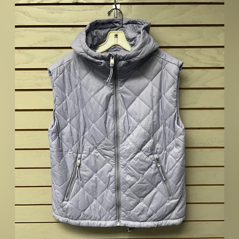 Calvin Klein Lavender Quilted Hooded Vest